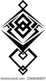 Rhombus tattoo, tattoo illustration, vector on a white background.