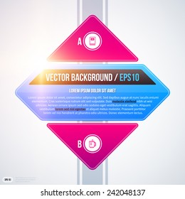 Rhombus text background with two options. EPS10