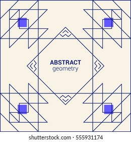 Rhombus and triangle art template retro style.
