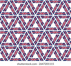 rhombus and triangle pattern of british flag. geometric background for decoration and etc. vector illustration