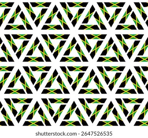 rhombus and triangle pattern of jamaican flag. geometric background for decoration and etc. vector illustration