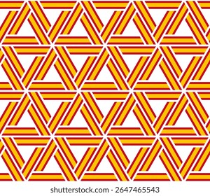 rhombus and triangle pattern of spanish flag. geometric background for decoration and etc. vector illustration