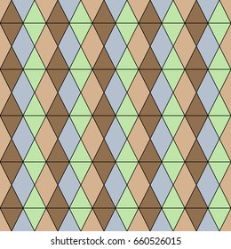 Rhombus and triangle seamless pattern. Fashion graphic background design. Modern stylish abstract texture. Colorful template for prints, textiles, wrapping, wallpaper, website. Vector illustration