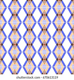 Rhombus and triangle seamless pattern. Fashion graphic background design. Modern stylish abstract texture. Colorful template for prints, textiles, wrapping, wallpaper, website. Vector illustration