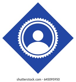Rhombus User Seal Stamp flat vector icon. An isolated illustration on a white background.