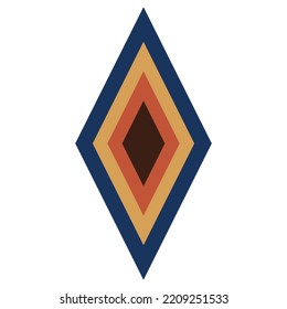 Rhombus vector illustration in retro groovy style