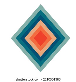 Rhombus vector illustration in retro vintage style