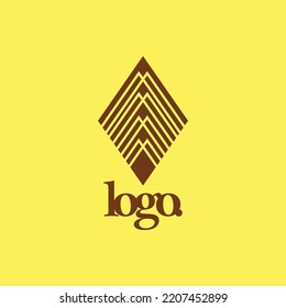 Rhombus vector logo with angular line decoration inside. Suitable for company, business, beauty, hotel, spa, fashion, and event.