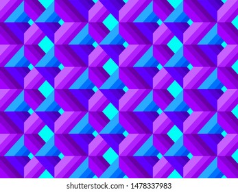 Rhombus violet abstract tunel. Vector background