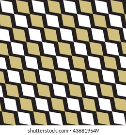 Rhombus white gold and black