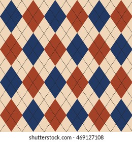 Rhombus wool fabric brown pattern texture argyle background