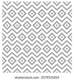 Rhombus zigzag black and white, geometric pattern 