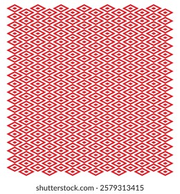 RHOMBUS ZIGZAG PATTERN, WHITE AND RED