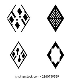 Rhombus2 Conjunto De Icono Plano Aislado En Fondo Blanco