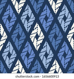 Rhombuses. Art seamless pattern. Folk motif. Vector geometric background. Can be used for social media, posters, email, print, ads designs.