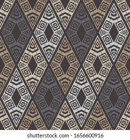 Rhombuses. Art seamless pattern. Folk motif. Vector geometric background. Can be used for social media, posters, email, print, ads designs.