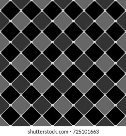 Rhombuses background. Seamless surface pattern design with diamonds ornament. Checks wallpaper. Ethnic mosaic motif. Crossed diagonal lines. Digital paper, textile print, page fill, designing. Vector.