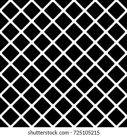 Rhombuses background. Seamless surface pattern design with diamonds ornament. Checks wallpaper. Ethnic mosaic motif. Crossed diagonal lines. Digital paper, textile print, page fill, designing. Vector.