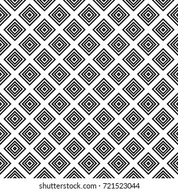 Rhombuses with bezels background. Seamless surface pattern design with diamonds ornament. Checks wallpaper. Ethnic mosaic motif. Digital paper for textile print, page fill, web designing. Vector art.