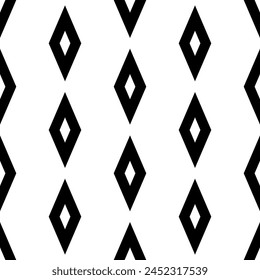 Rhombuses, diamonds, lozenges seamless pattern. Folk wallpaper. Geometric background. Tribal motif. Ethnic ornament. Ethnical textile print, abstract illustration. Geometrical ornate. Vector artwork