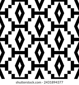 Rhombuses, diamonds, lozenges, squares, checks, figures seamless pattern. Folk wallpaper. Geometric background. Tribal motif. Geometrical ornate. Ethnic ornament. Textile print, abstract vector