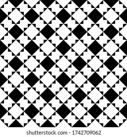 Rhombuses, diamonds, triangles, squares, checks seamless pattern. Tribal wallpaper. Retro motif. Geometric image. Folk ornament. Ethnic ornate. Geometrical background. Ethnical textile print. Vector