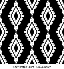 Rhombuses. Ethnic boho seamless background. Tribal pattern. Folk motif. Vector illustration for web design or print.