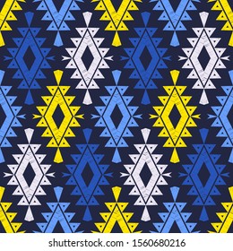 Rhombuses. Ethnic boho seamless background. Tribal pattern. Folk motif. Vector illustration for web design or print.