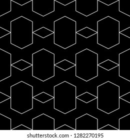 Rhombuses, hexagons ornament. Quadrangular, hexagonal shapes wallpaper. Geometric background. Digital paper, abstract. Polygons motif.Geometrical backdrop. Seamless pattern