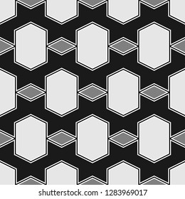 Rhombuses, hexagons ornament.Geometric background. Polygons motif. Geometrical backdrop. Quadrangular, hexagonal shapes wallpaper.Seamless pattern.Digital paper, abstract