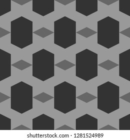 Rhombuses, hexagons ornament.Polygons motif. Geometrical backdrop. Quadrangular, hexagonal shapes wallpaper.Geometric background.Seamless pattern. Digital paper, abstract.
