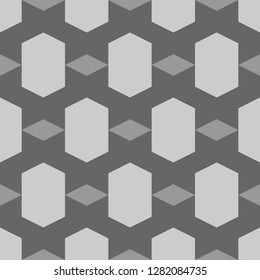 Rhombuses, hexagons ornament.Polygons motif. Geometrical backdrop. Seamless pattern. Quadrangular, hexagonal shapes wallpaper.Geometric background. Digital paper, abstract.