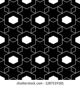 Rhombuses, hexagons, stars ornament.Digital paper, abstract. Geometric background.Seamless pattern.Geometrical backdrop.Quadrangular, hexagonal, star shapes wallpaper. Polygons motif
