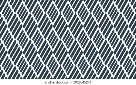 Rhombuses seamless geometric vector pattern, rhomb simple black and white wallpaper background, regular tile design picture.