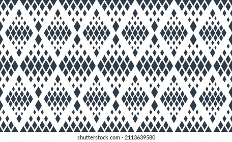 Rhombuses seamless geometric vector pattern, rhomb simple black and white wallpaper background, regular tile design picture.