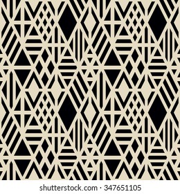 Rhombuses seamless pattern. Black color geometric background.