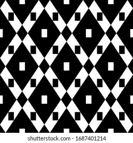 Rhombuses, squares seamless pattern. Folk wallpaper. Checks, diamonds ornate. Geometric background. Tribal motif. Ethnic ornament. Textile print, web design, geometry abstract. Geometrical vector.