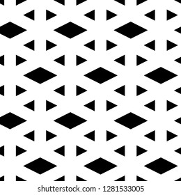 Rhombuses, triangles ornament. Geometrical backdrop. Triangular, quadrangular shapes wallpaper. Geometric background. Polygons motif. Digital paper, textile print, abstract. Seamless pattern