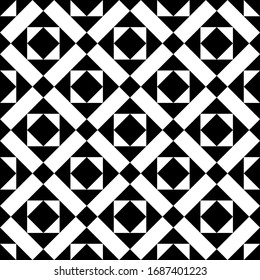 Rhombuses, triangles seamless pattern. Folk wallpaper. Diamonds, triangular shapes ornate. Geometric background. Tribal motif. Ethnic ornament. Geometrical image. Textile print, abstract. Vector art.