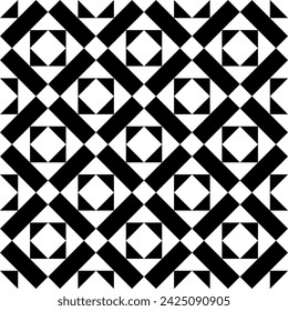 Rhombuses, triangles seamless pattern. Folk wallpaper. Geometric background. Diamonds, triangular shapes ornate. Tribal motif. Ethnic ornament. Geometrical image. Textile print, abstract. Vector art.