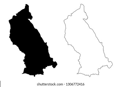 Rhondda Cynon Taf (United Kingdom, Wales, Cymru, Principal areas of Wales) map vector illustration, scribble sketch Rhondda Cynon Taf County Borough map