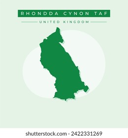 Rhondda Cynon Taf (United Kingdom, Wales, Cymru, Principal areas of Wales) map vector illustration, scribble sketch Rhondda Cynon Taf County Borough map