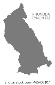 Rhondda Cynon Taf Wales Map Grey Stock Vector Royalty Free 465405107   Rhondda Cynon Taf Wales Map 260nw 465405107 