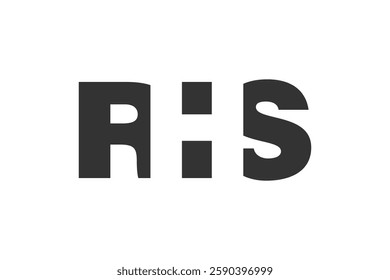 RHS logo design. Initial letter R H S bold font style for tech startups, consulting, corporate branding. Creative company name, headlines typography identity, trendy logotype. Vector illustration.