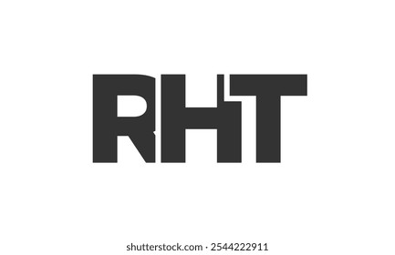 Modelo de design de logotipo RHT com texto em negrito forte e moderno. Logotipo vetorial inicial com tipografia simples e mínima. Identidade de empresa moderna ideal para a presença de marca de empresas.