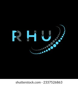RHU Brief Logo kreatives Design. RHU einzigartiges Design.
