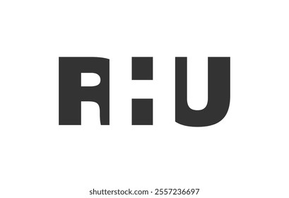 RHU logo design. Initial letter R H U bold font style for tech startups, consulting, corporate branding. Creative company name, headlines typography identity, trendy logotype. Vector illustration.