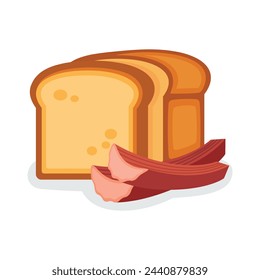 Rhubarb Bread icon vector isolated on a white background. Sweet delicious bread with rhubarb vector illustration. Rhubarb Bread loaf graphic design element