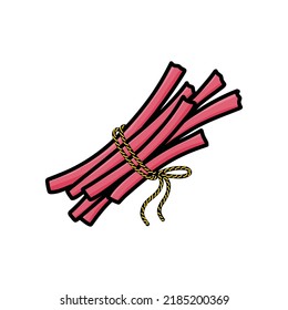 rhubarb doodle icon, vector illustration