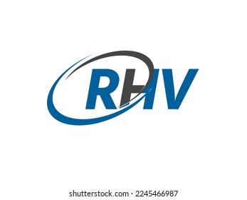 RHV letter creative modern elegant swoosh logo design